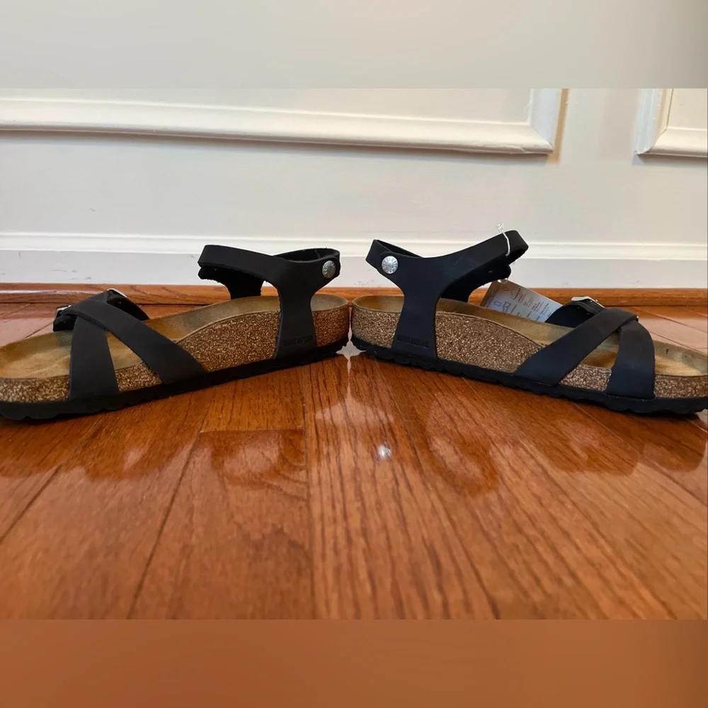 Birkenstock Women's Sz EUR 38 US W 7-7.5 Black Kumba Oiled Leather Sandals - Picture 5 of 8